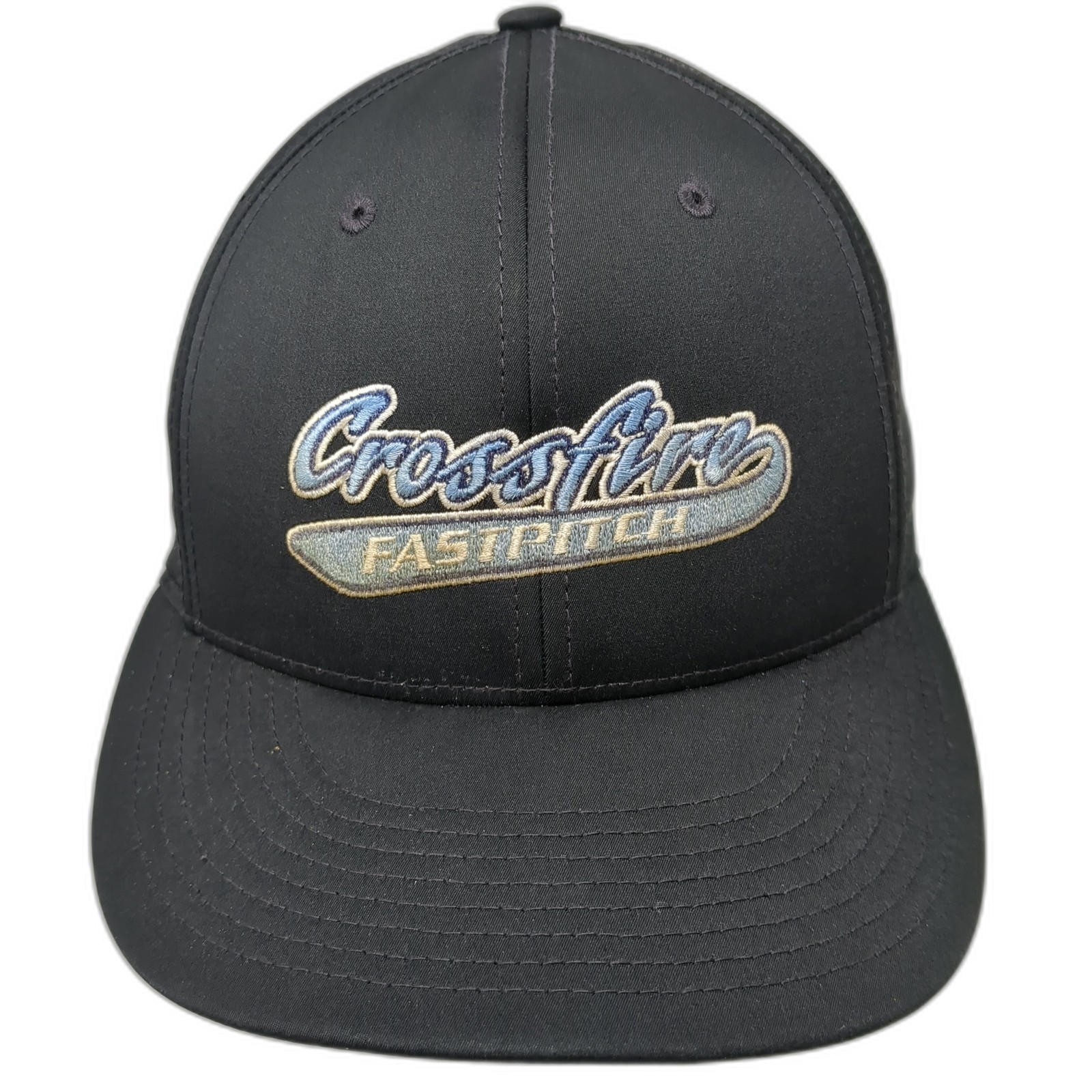 Crossfire Fastpitch Fitted Hat Solid Black Small … - image 1