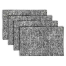 Amalfi 18 In. X 12 In. Charcoal and Black Reversible Vegan Leather Wipe Clean Pl