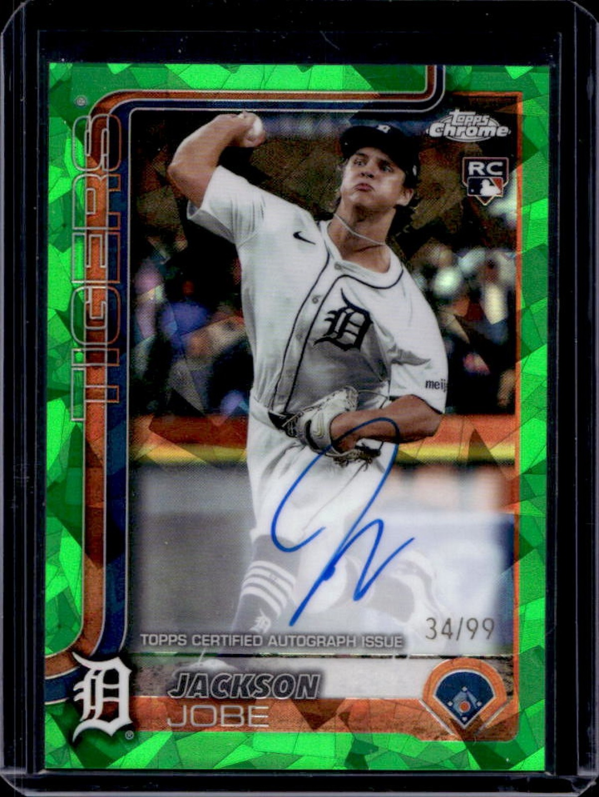2025 Topps Chrome Sapphire Jackson Jobe Rookie Auto RC Green Refractor #34/99