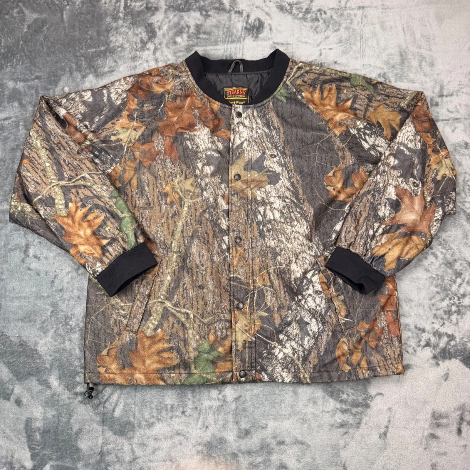 Vintage 90s Stearns Dry Wear Mossy Oak Break Up Camo Bomber Jacket Mens XL - product detail image 8