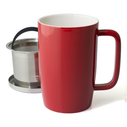 FORLIFE Tazza Brew-In Rugiada Finitura Lucida con Cestello Infusore e "Specchio" Inox L - Foto 2 di 5