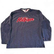 Vintage 90s Men  s Tommy Hilfiger Tufted Crewneck Sweater XL Elbow Patches