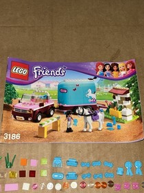 2012 Lego Friends Emma's Horse Trailer #3186 Parts & Pieces Lot W/ Manual