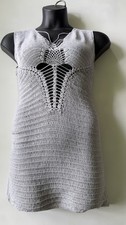 Crochet Knit Mini Dress Boho Cottagecore Sleeveless Small