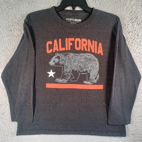 Fifth Sun Mens Multicolor Long Sleeve Shirt Size Large Cut-Off Sleeves Bear
