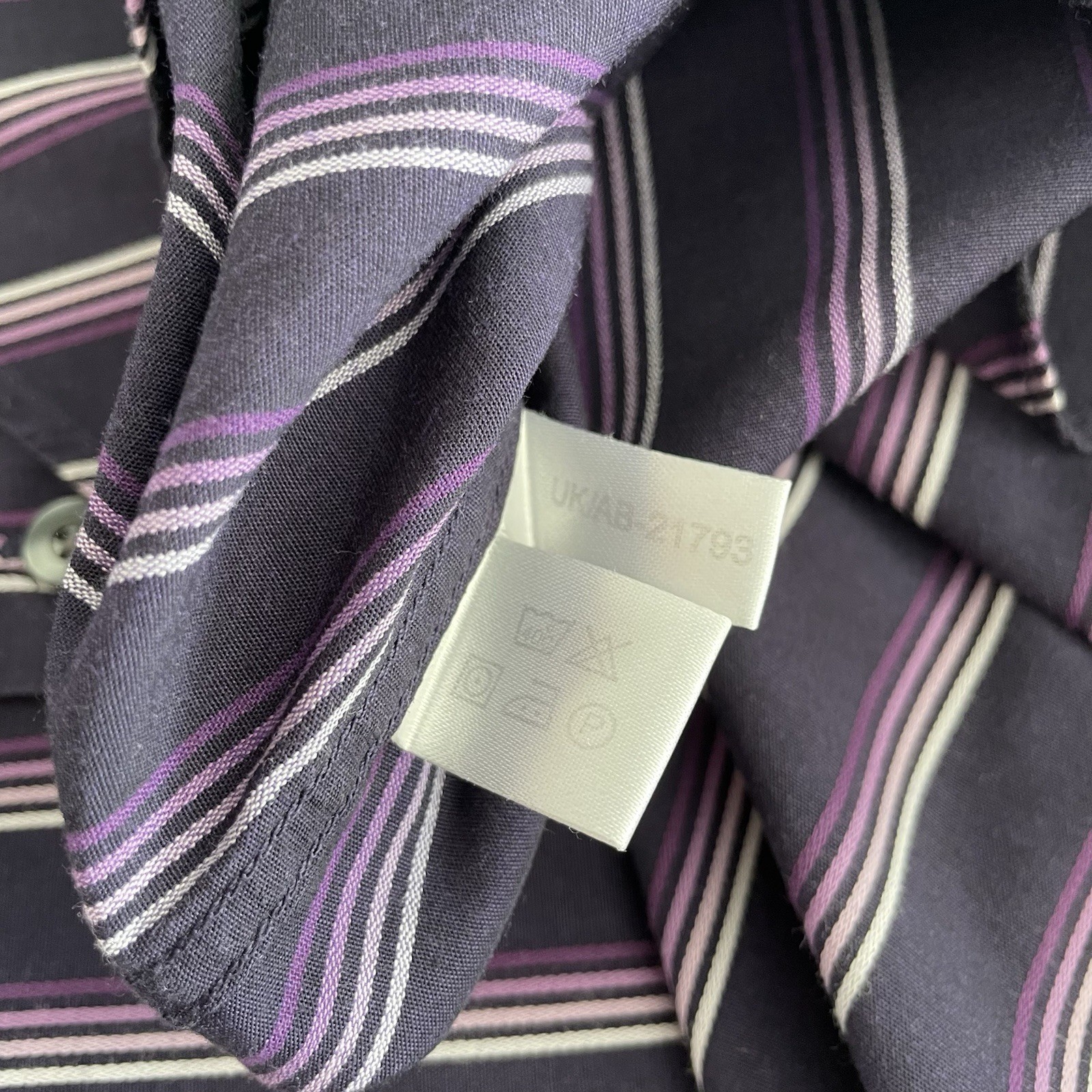 Camicia Yves Saint Laurent vintage uomo media M anni 90 viola a righe YSL