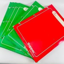 6 VTG Mead Trapper Keeper Pocket Folders Vintage 80s Red Green Used Portfolios