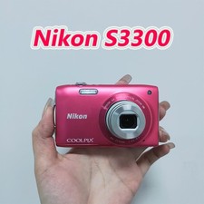Nikon COOLPIX S3300 Strawberry Pink 6x Zoom 16.0MP Digital Camera English Tested