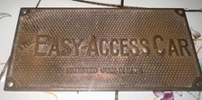 Rare Antique Easy Access Car Brass Builders Plate From Prt Elevated Car Rare Antique Easy Access Car Brass Builders Plate From Prt Elevated Car