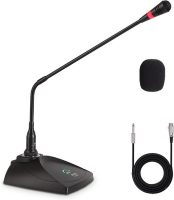 Desktop Gooseneck Wired Microphone System - Table Mounted Corded Voice Condenser