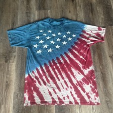 Liquid Blue Shirt Mens 4XL Tie Dye American Flag Stars Patriotic USA (61)