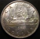 1962 Canadian Silver Dollar - Lightly Circulated