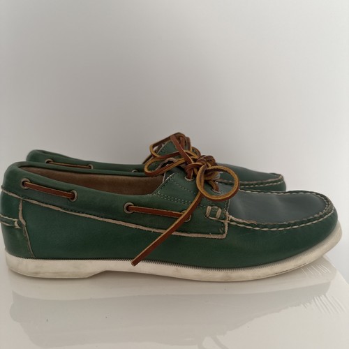 Allen Edmonds Maritime Leather Boat Shoes Loafers Green Men’s Size 9.5D Handsewn - Picture 5 of 12