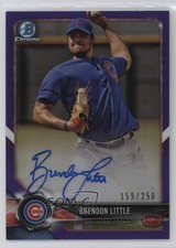 2018 Bowman Chrome Prospect Purple Refractor 159/250 Brendon Little Auto jc3