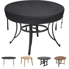Outdoor Round Table Cover - Waterproof Anti-UV Patio Fits Up to 52-54 Inch