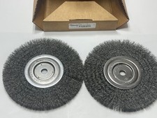 2x Pack Lot Weiler 01145 8" Narrow Face Crimped Wire Wheel 5/6" Arbor Hole