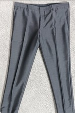 Prada Men's Gray Wool Pants Button Closure 37X30