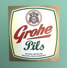 Vecchia etichetta birra, birreria GROHE, Pils, Darmstadt / Assia #1683#