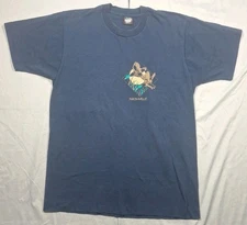 VTG Green Head Duck Nashville Single Stitch Screen Stars Best Blue Shirt Large