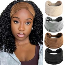 Wide Headbands for Women 4 Pack Black Soft Turban Knotted Non Slip Hair Band