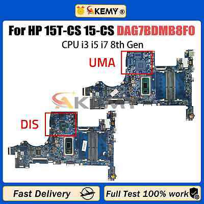 DAG7BDMB8F0 For HP 15T-CS 15-CS L34174-001 Motherboard CPU I3 I5 I7 8th Gen