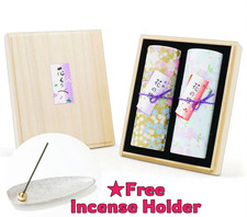Premium Japanese Incense Sticks Cherry Blossom  Red Plum w/ Holder Japan Made