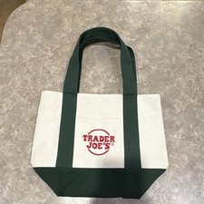 Trader Joe's Reusable Tote Bag Beige Green Bag