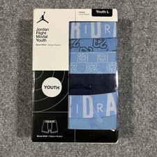 Jordan Flight Monogram 3-Pack Modal Boxer Briefs Youth Boys Large L Blue 23 NIB