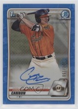 2020 Bowman Chrome Prospects Blue Refractor /150 Connor Cannon #CPA-CC Auto et6
