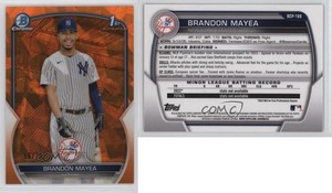 2023 Bowman Chrome Sapphire Edition Prospects Orange /75 Brandon Mayea #BCP-188