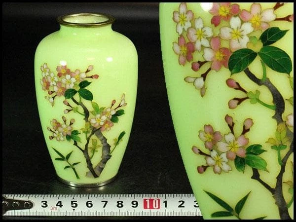 Japanische Cloisonne Vase Antik Blumen Emaille Kleine Vase Japan Vintage