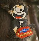 Vintage Chevrolet Porcelain Sign Felix The Cat Super Service Auto Dealer 12"X12"