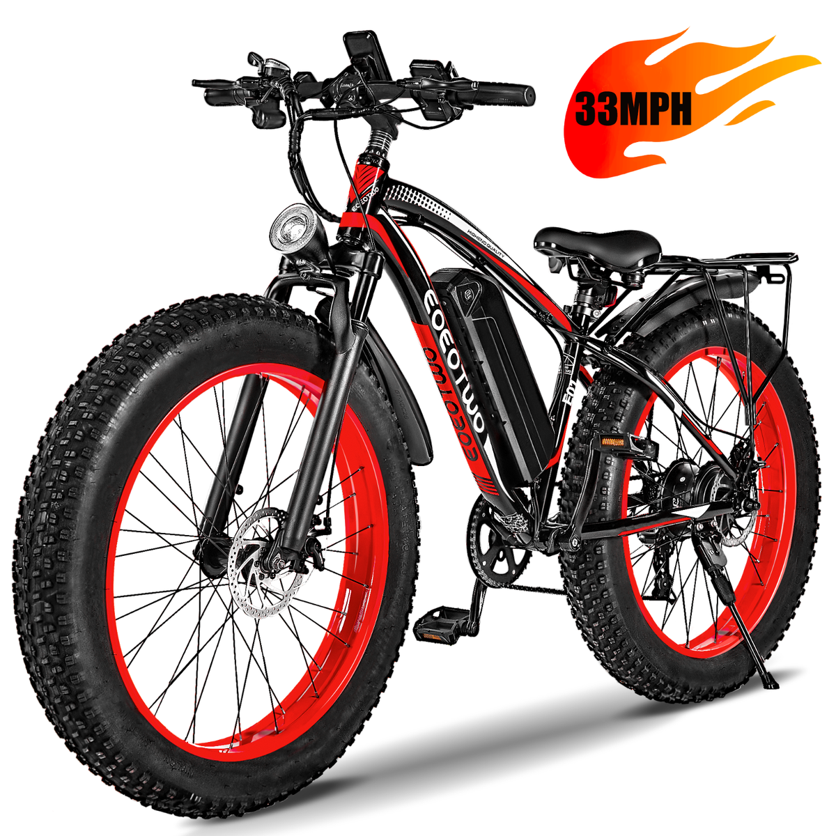 1500W 26" Fat Tire Electric Bikes for Adults 34MPH 60Miles Mountain Fast  E-bike