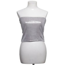 Pull & Bear, Tube Top, Größe: L, Silber, Elasthan/Polyester, Damen #1kB