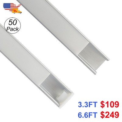 1M 2M Led Aluminium Channel U Shape Silver Holder Plus-Size with Frosted Cover