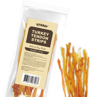 Turkey Tendons for Dogs, All Natural, Healthy Dog Treats, Long Lasting, Hypoa...