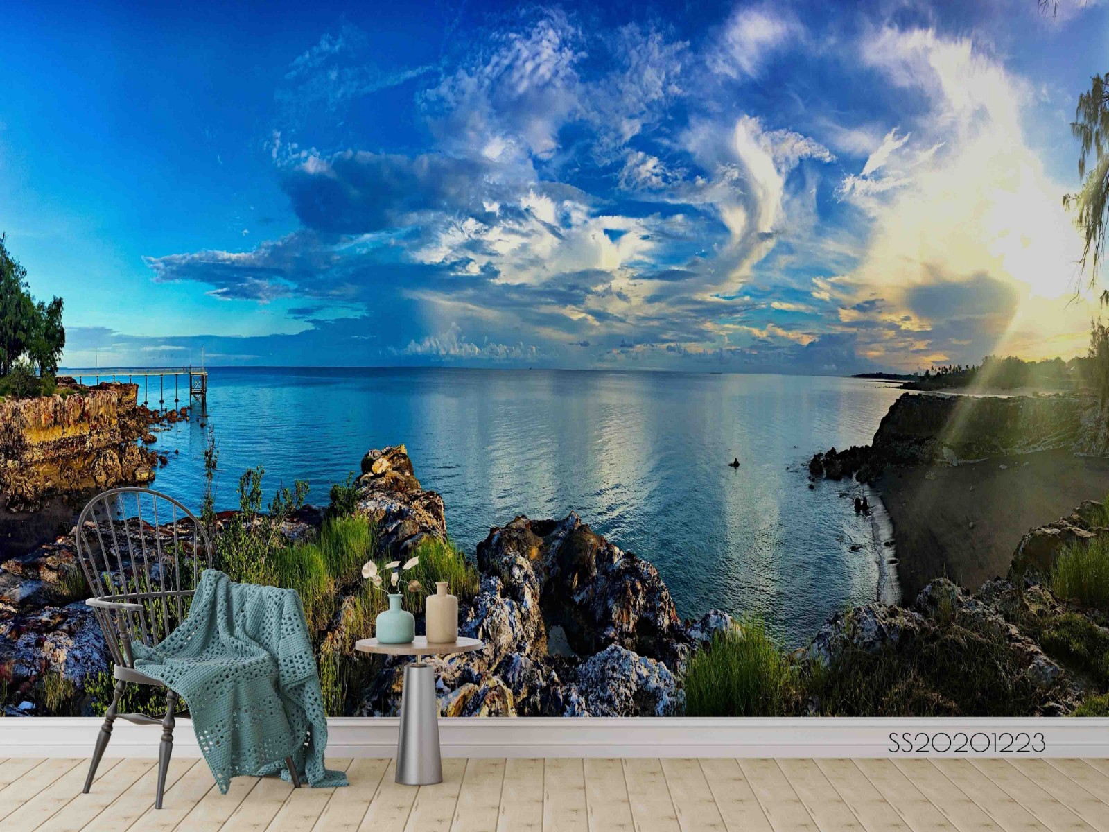 3D Sky Sea Landscape Wall Murals Wallpaper Murals Wall Sticker