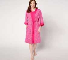 Carole Hochman Women's Sleepwear Sz M Chemise and Robe Travel Set Pink A630871