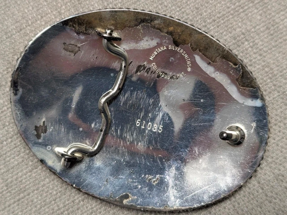 Винтажная серебряная пряжка MONTANA SILVERSMITHS С ГРАВИРОВКОЙ для ковбоя-вестерна - Изображение 4 из 4