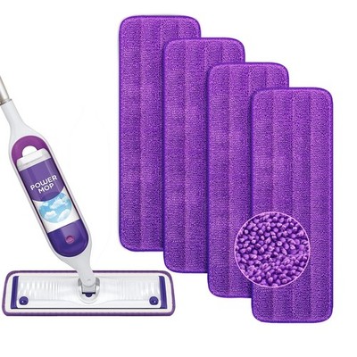 Multi Surface Mop Pads, Microfiber Refills For Spray Mops, 4 Pack, Purple