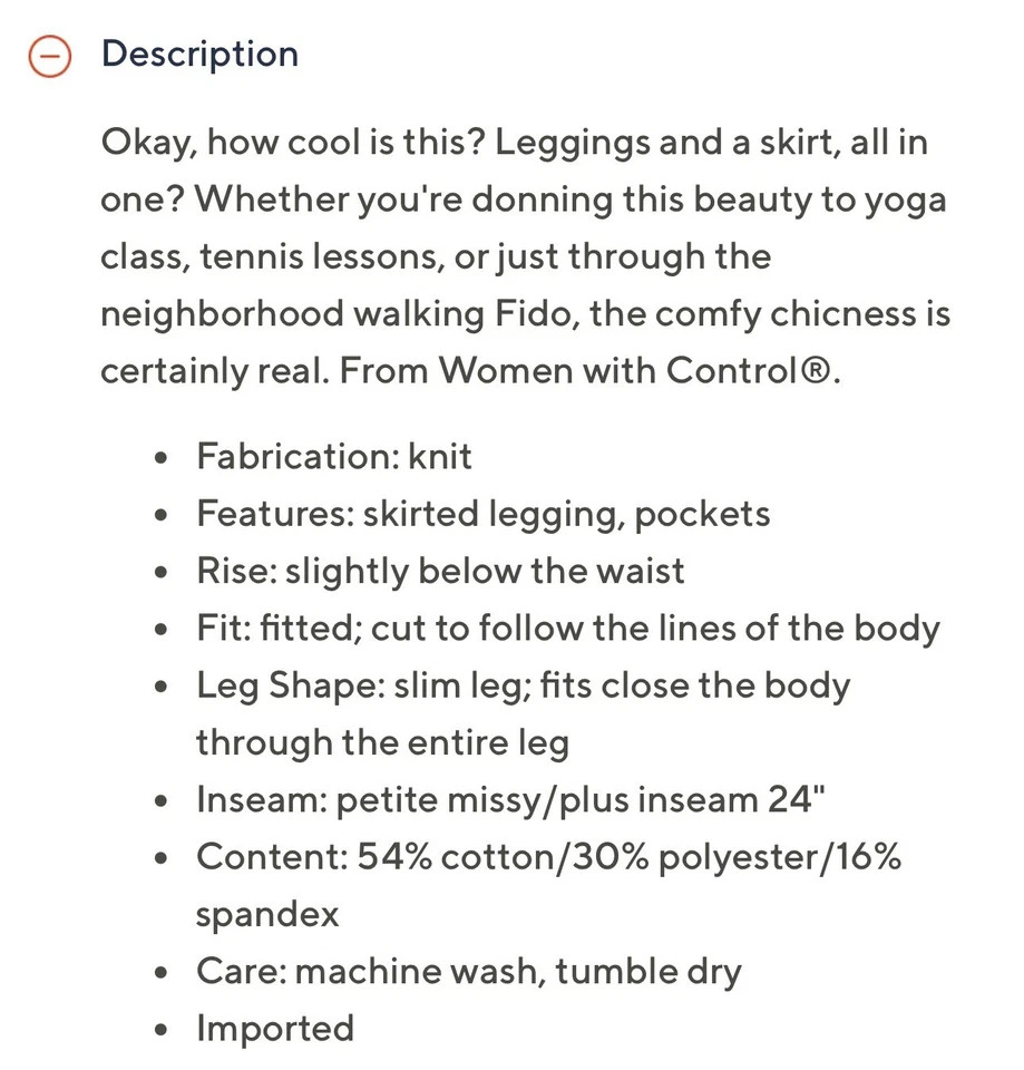 Leggings Wicked para mujer con control pequeños con falda talla 3XP alabastro A575829 Foto 2 de 3