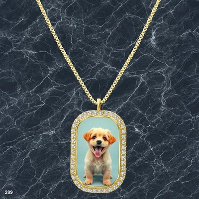 New Cute Dog Puppy Pendant Necklace Graphic Design Modern Gold Tone Epic
