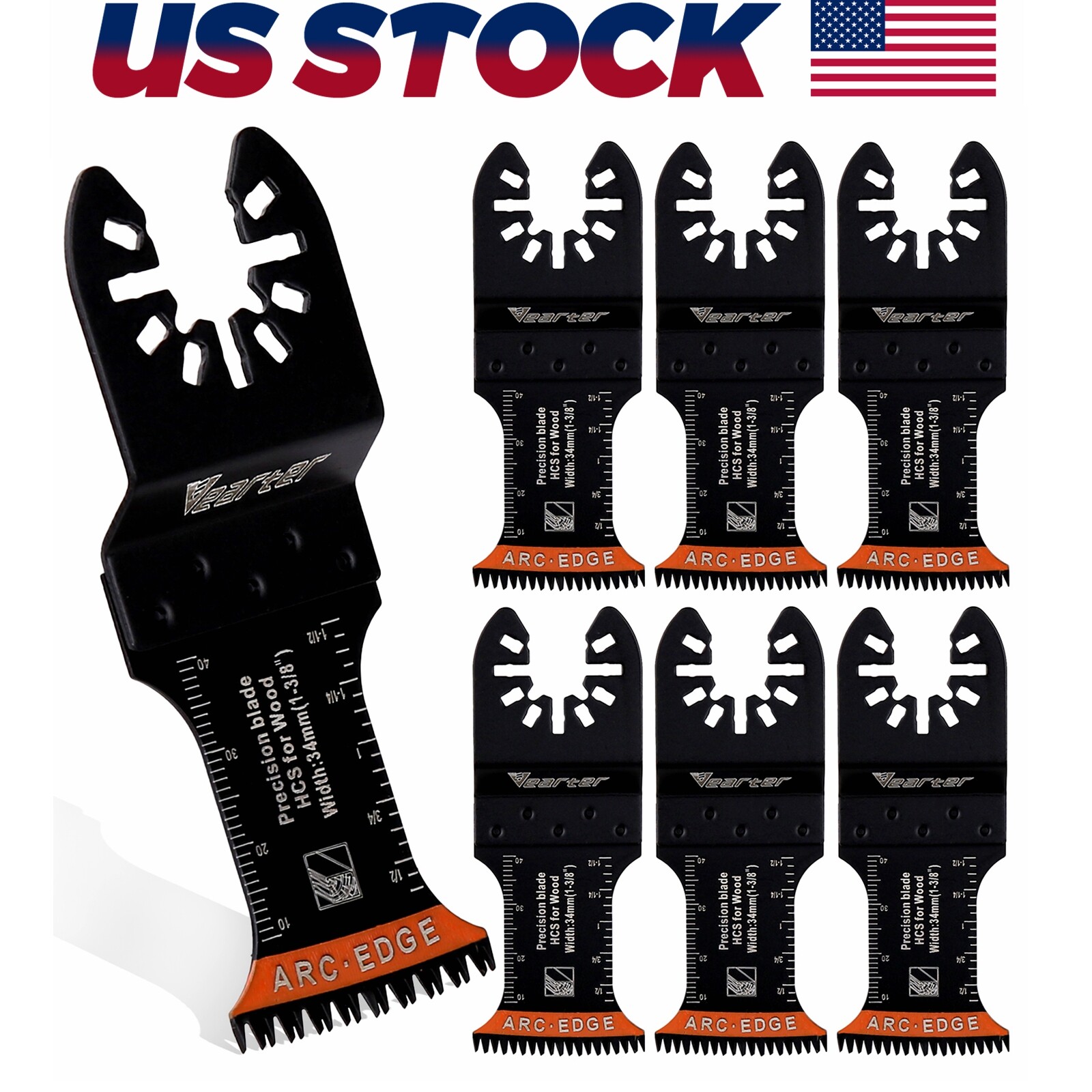 Juego de hojas de sierra oscilante HCS de 7 piezas Kit de cuchillas multiherramienta universal de 1-3/8