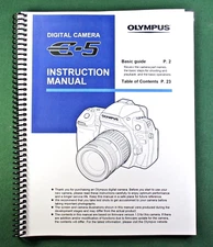 Olympus E-5 Instruction Manual: 172 Pages & Protective Covers!