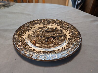 Vtg Royal Tudor Ware 17th Century England Ironstone Brown Red