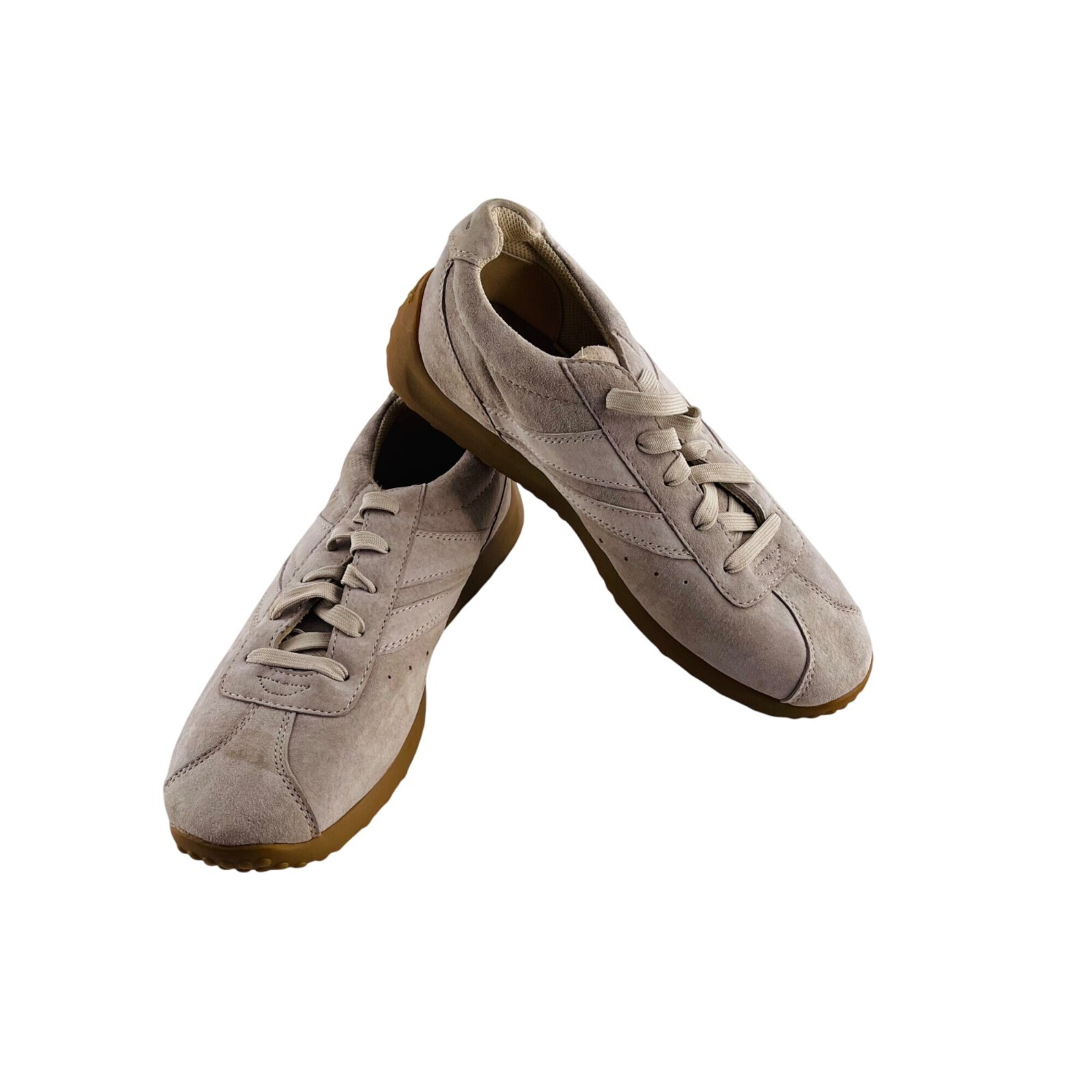 SAOLA Sneakers Skechers Actics scamosciate beige taglia 10 con suola in gomma e chiusura stringata