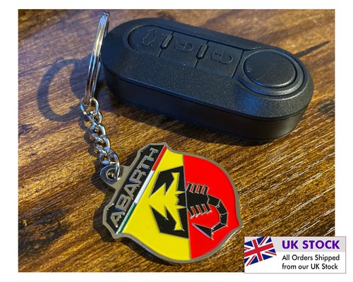 New Abarth Type 2000on Keyring Polished Metal Logo Enamelled Both Sides 42x33mm - 第 2/2 張圖片