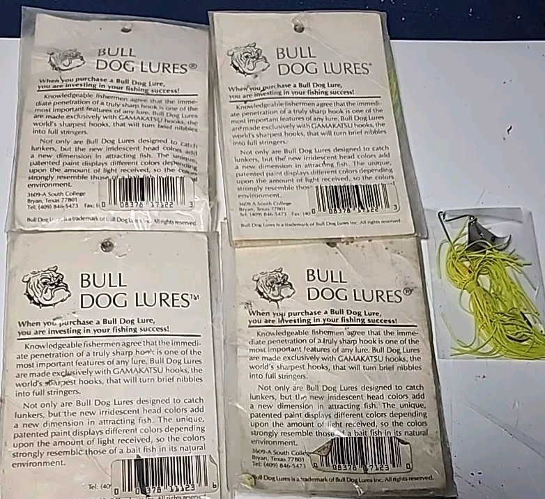 5x VINTAGE HAWG DOG SPINNERS ⅛oz GAMAKATSU HOOKS - Image 4