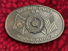 American Legion Safari Post 6 K Seoul, Korea - Vintage Belt Buckle - Military