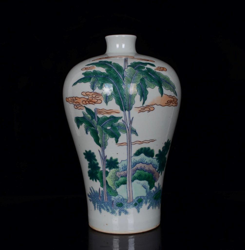 OLD FIVE COLORS CHINESE PORCELAIN VASE KANGXI MARKED ST1706 | eBay
